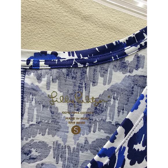 Lilly Pulitzer Cori Short Dress Flamingos Print Blue and White Size Small Resort - Picture 3 of 6